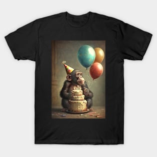 Chimpanzee Birthday Party Card T-Shirt